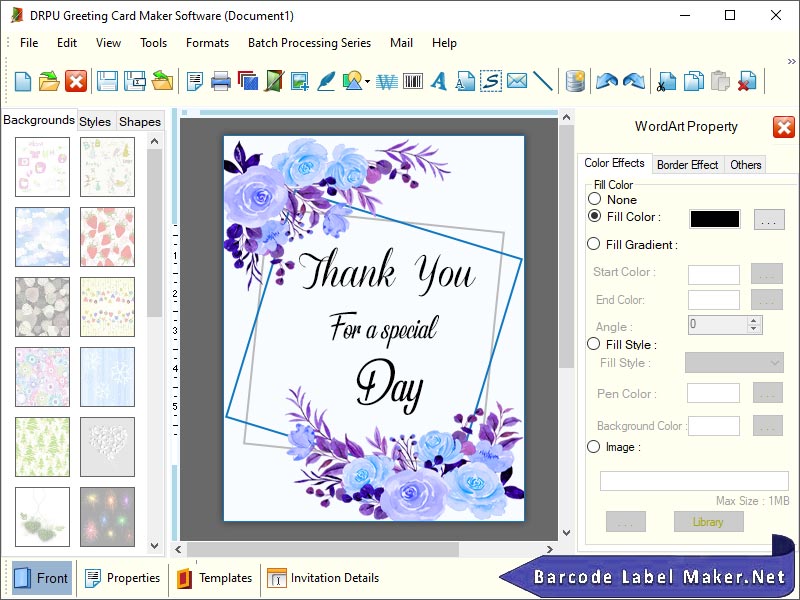 Screenshot of Free Greeting Card Software