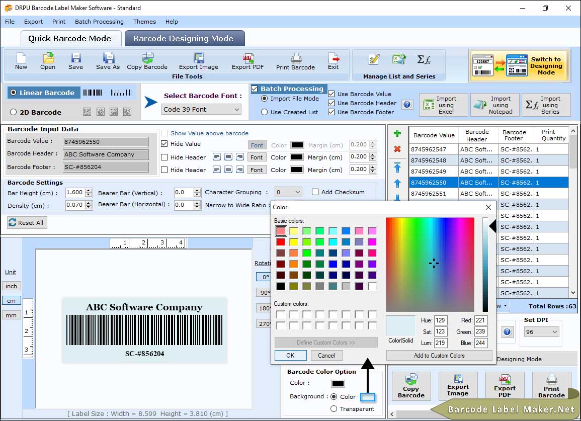 Color Settings