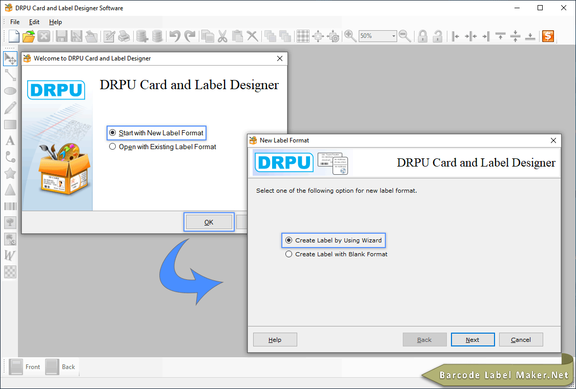 Start with New Label Format