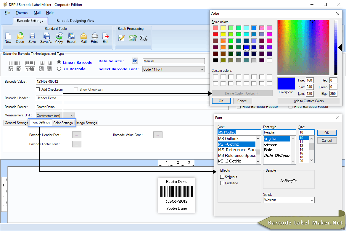 Barcode Maker Corporate Edition create bulk barcode linear and 2D