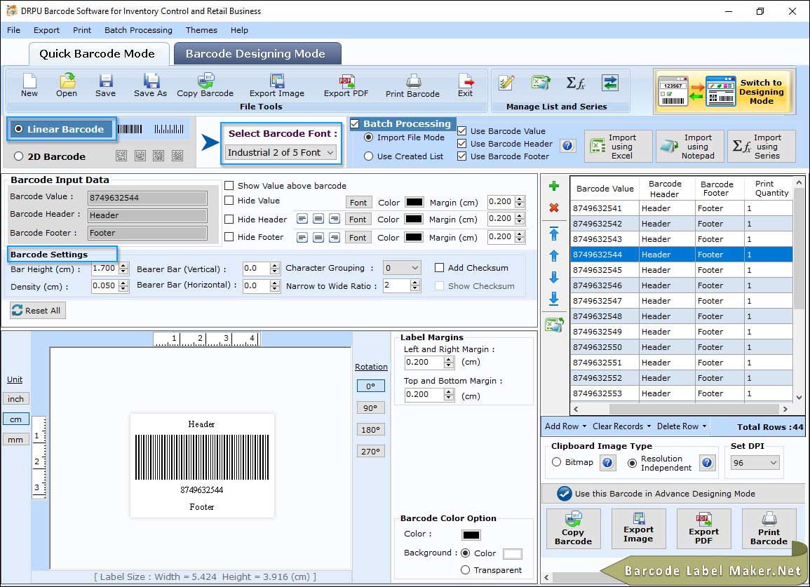 Linear Barcode