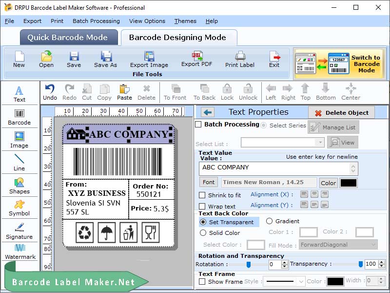 Bar code, USB, application, build, attractive, asset, tag, linear, 2D, font, standard, graphic, object, line, text, rectangle, circle, ellipse, software, create, printable, sticker, ribbon, color, dimension, size, sequential, random, constant, series